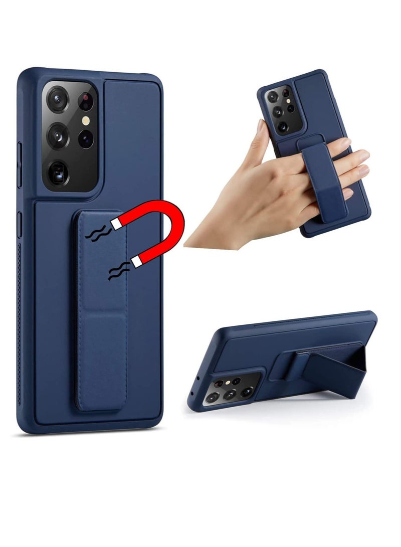 ELTRAZONE Compatible with Samsung Galaxy S22 ulter Slim Hard Silicone Gel Rubber Premium TPU Fold-able Magnetic Kickstand - Image 1