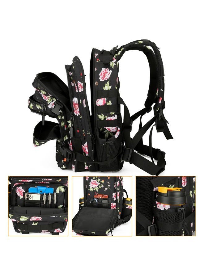 Lovelinks21 25L Tactical Military Backpack Small Travel Backpack for Men and Women Assault Pack Bug Out Bag Molle Daypack Gym Backpack with Bottle Holder (Peony) - Image 4