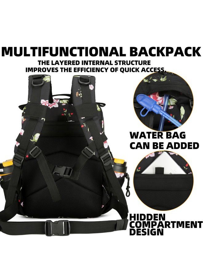 Lovelinks21 25L Tactical Military Backpack Small Travel Backpack for Men and Women Assault Pack Bug Out Bag Molle Daypack Gym Backpack with Bottle Holder (Peony) - Image 5