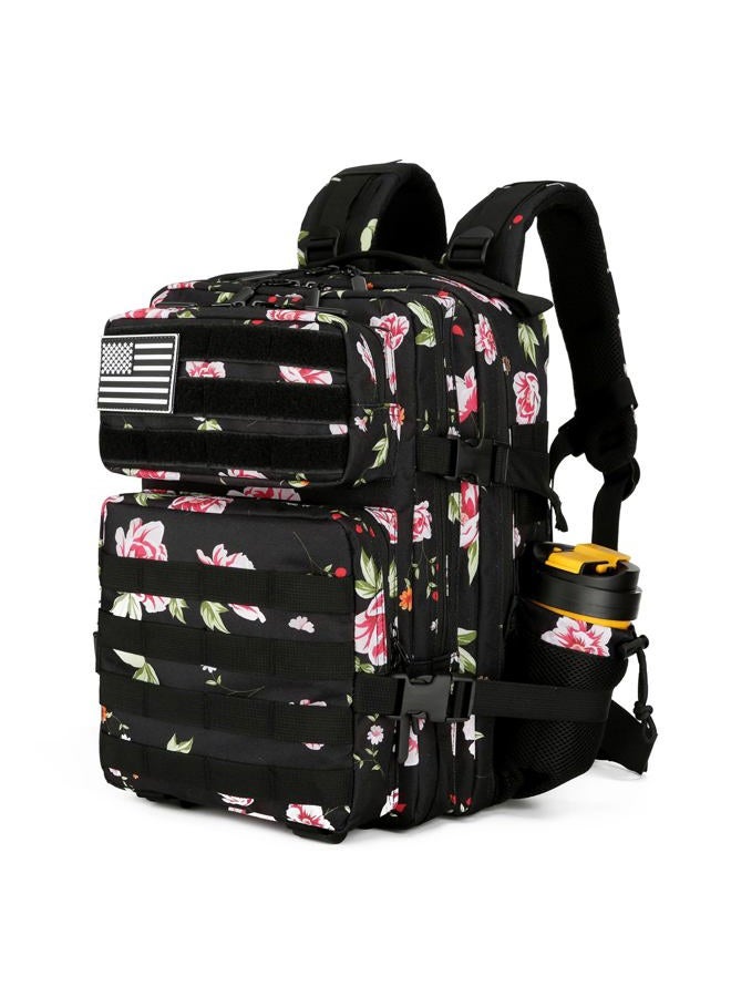 Lovelinks21 25L Tactical Military Backpack Small Travel Backpack for Men and Women Assault Pack Bug Out Bag Molle Daypack Gym Backpack with Bottle Holder (Peony) - Image 1