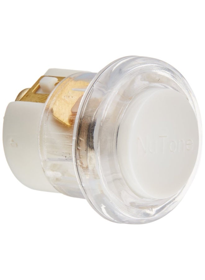 Broan Nutone Pb18Lwhcl Round Wired Lighted Door Chime Push Button White With Clear Bezel - Image 1