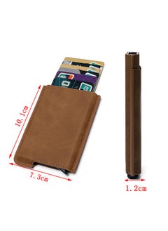 Generic Synthetic card case for men; Mens Cardcase Automatic Cardholder (Brown) by Milano Leather  - Image 5