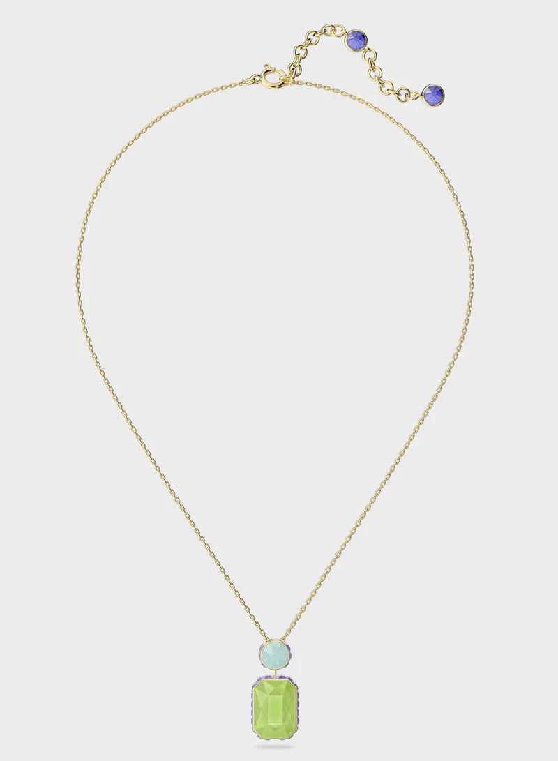 SWAROVSKI Orbita Green Rectangular Pendant Necklace