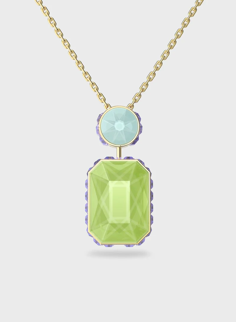 SWAROVSKI Orbita Green Rectangular Pendant Necklace