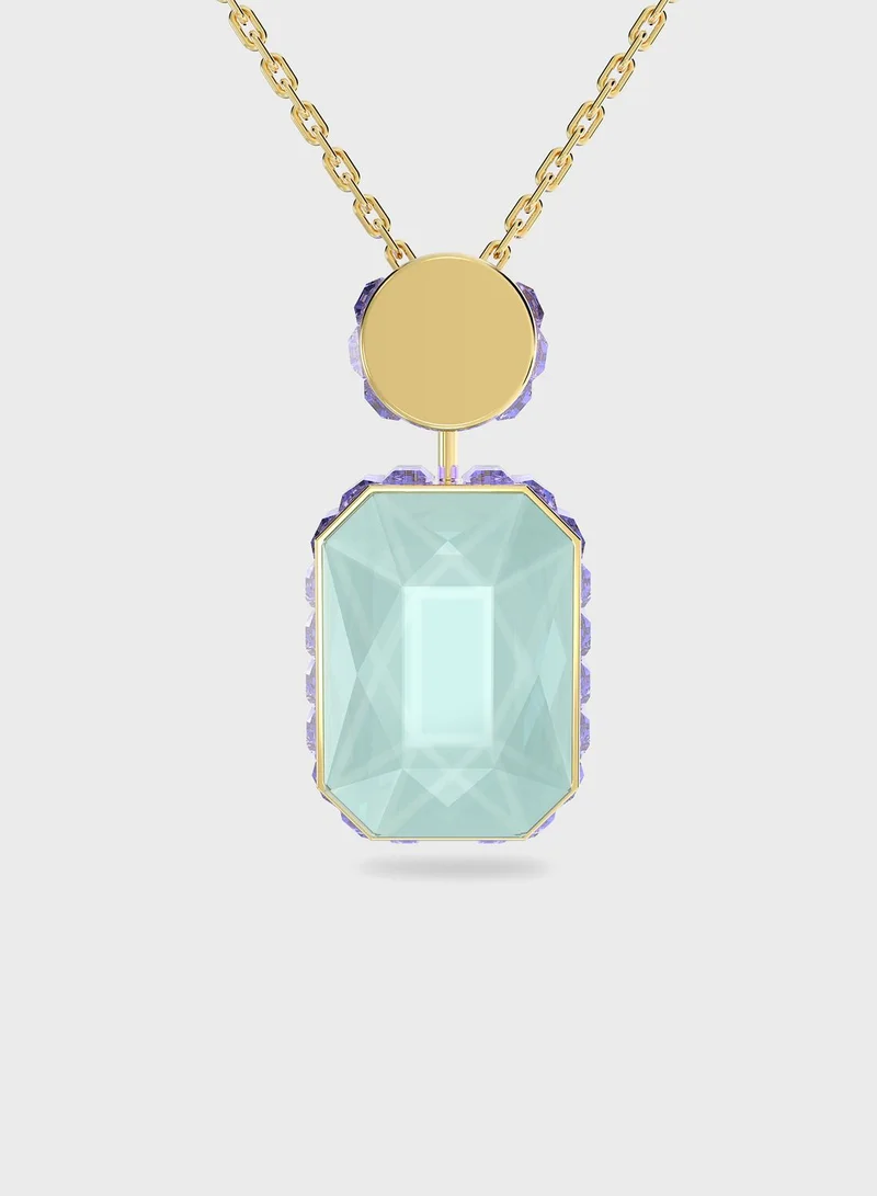 SWAROVSKI Orbita Green Rectangular Pendant Necklace