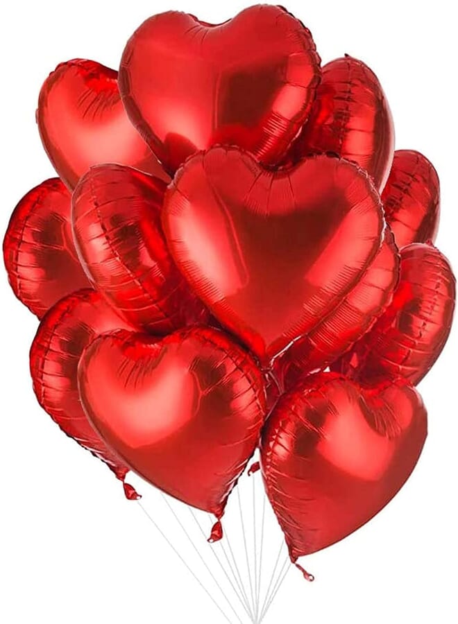 Secret 10pcs 18inch Red Heart Balloons, Heart shaped Balloons foil Love Balloons for Wedding Decoration Party Balloons Birthday