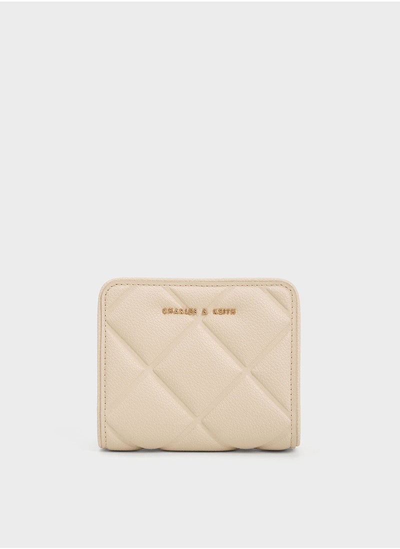 Charles & Keith CHARLES & KEITH Anwen Quilted Zip-Around Wallet - Beige  - Image 1