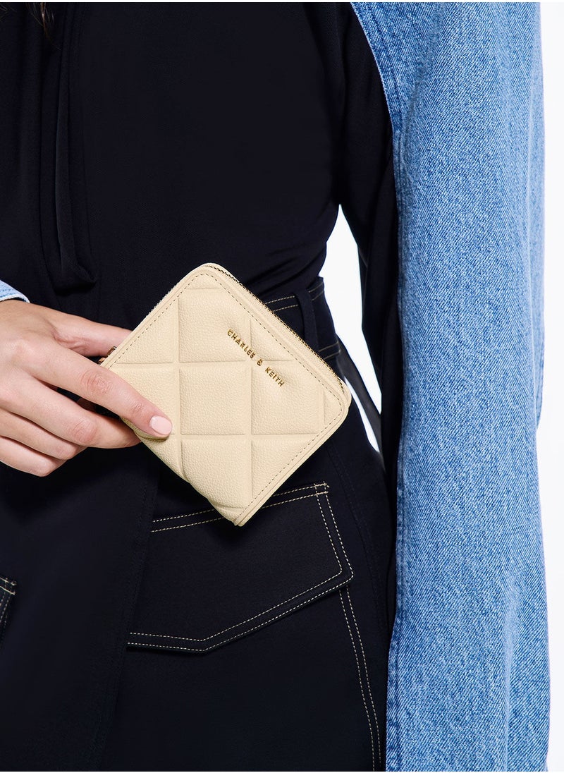 Charles & Keith CHARLES & KEITH Anwen Quilted Zip-Around Wallet - Beige  - Image 2