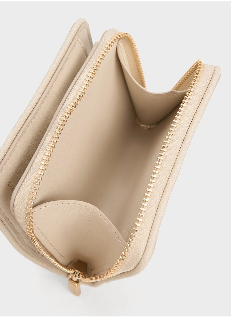 Charles & Keith CHARLES & KEITH Anwen Quilted Zip-Around Wallet - Beige  - Image 4