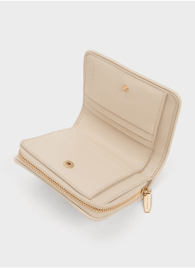 Charles & Keith CHARLES & KEITH Anwen Quilted Zip-Around Wallet - Beige  - Image 5