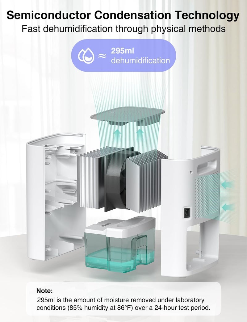 CLEVAST Small Dehumidifier for Home, 800ml Mini Electric Moisture Absorber for Bedroom, Portable Compact Air Dehumidifier for Room, Bathroom, Closet, RV, Camper, House with Auto Shut Off - Image 5