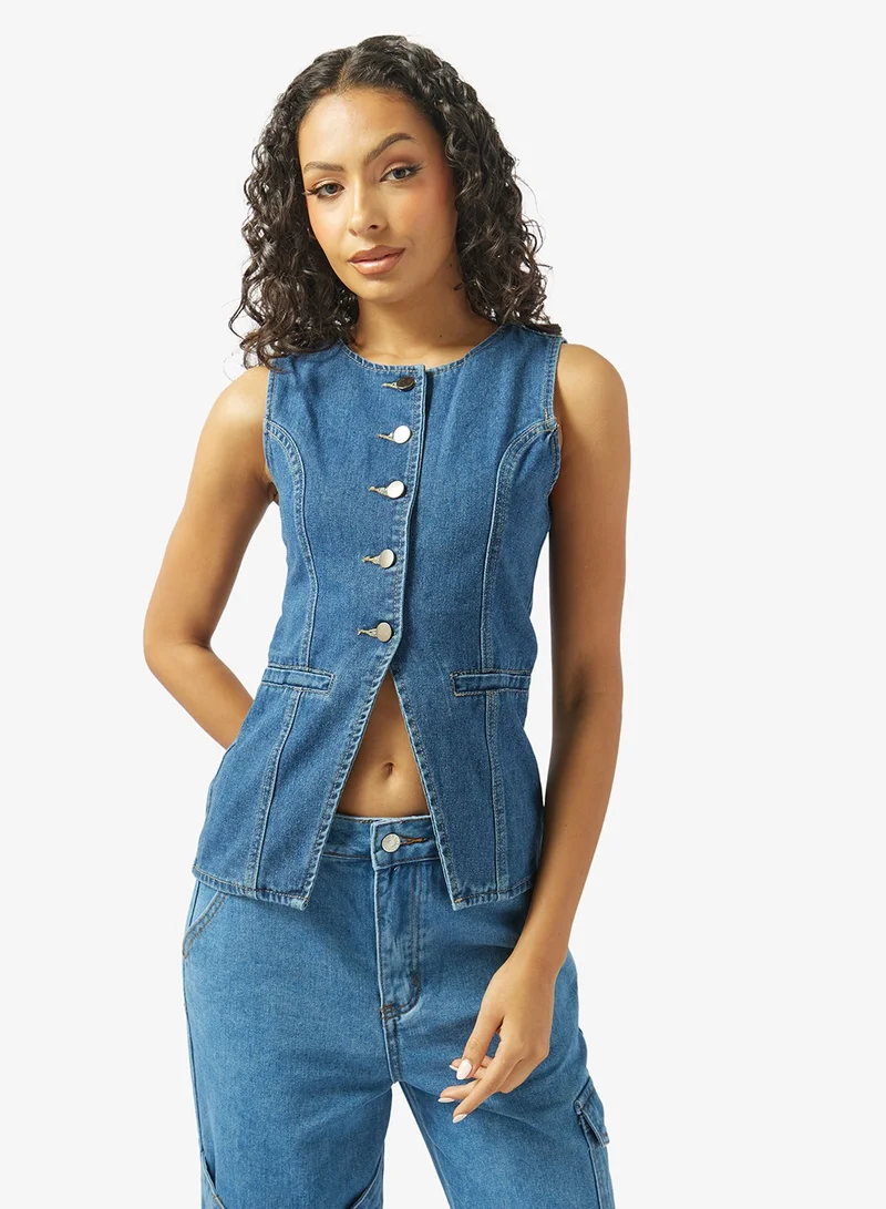 جينجر سترة جينز طويلة بأزرار