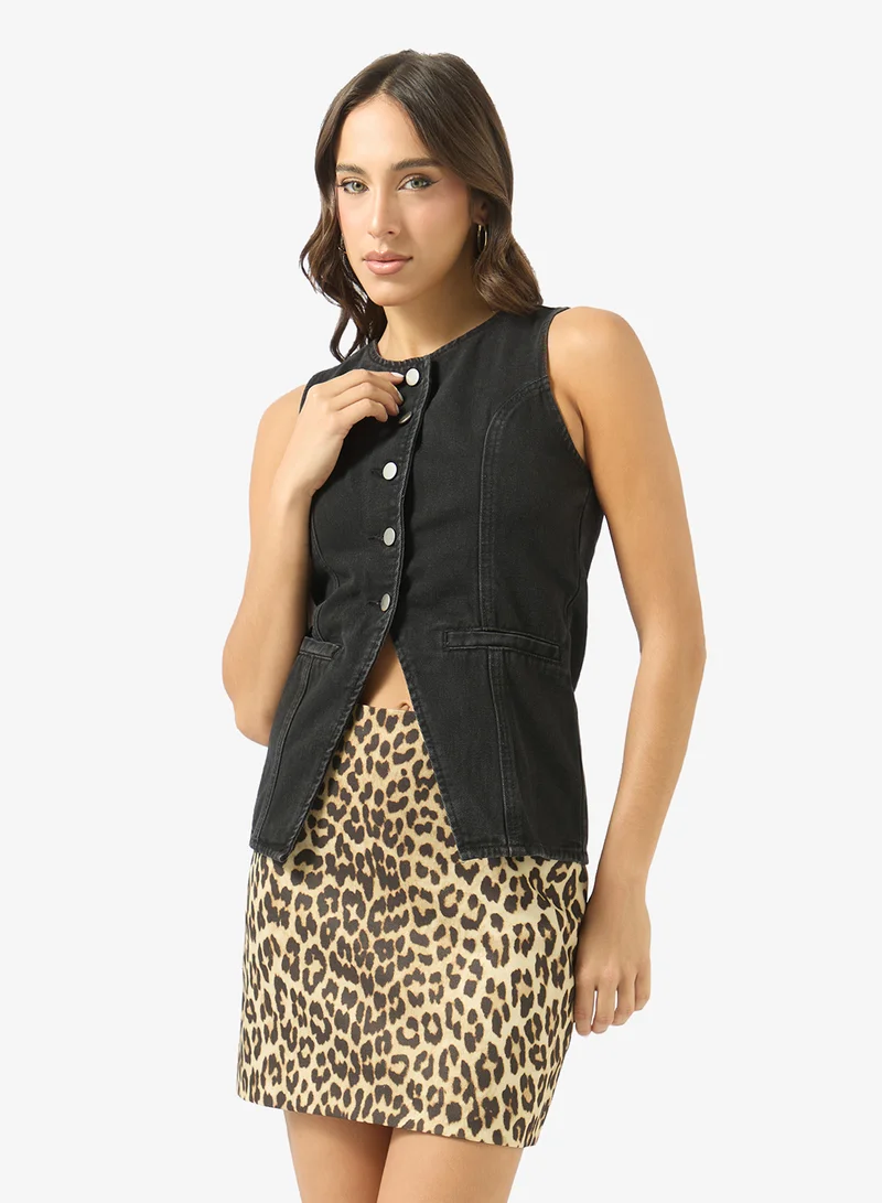 جينجر سترة جينز طويلة بأزرار