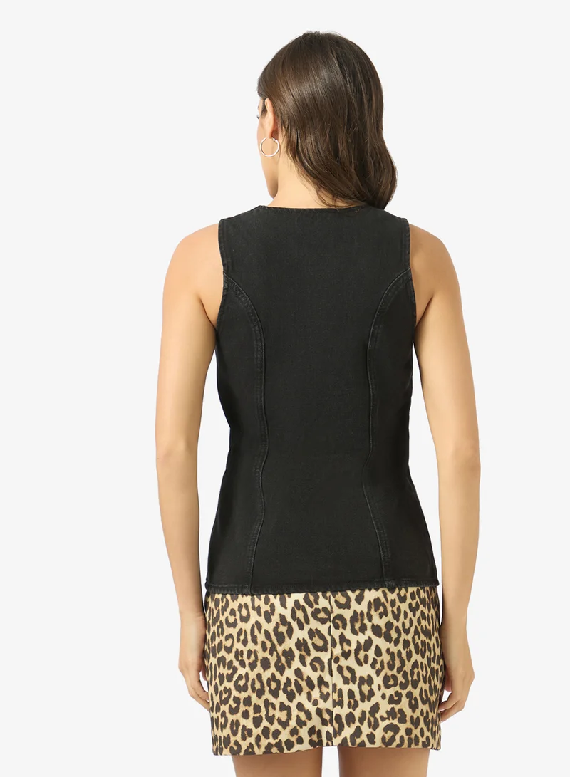 جينجر سترة جينز طويلة بأزرار