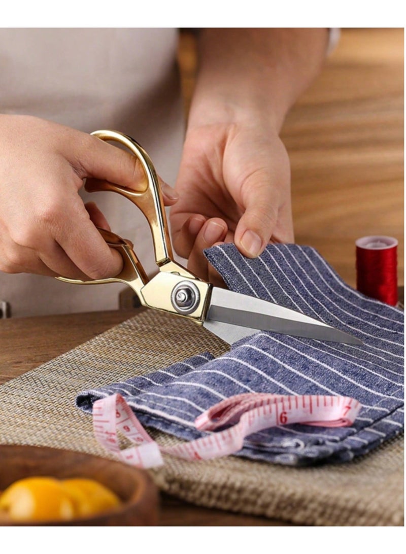 مقص قماش | مقص خياطة | مقص تفصيل | مقص احترافي | مقص فولاذ مقاوم للصدأ | مقص ذهبي | أدوات خياطة | مقص ملابس | مقص ثقيل الاستخدام - Image 5