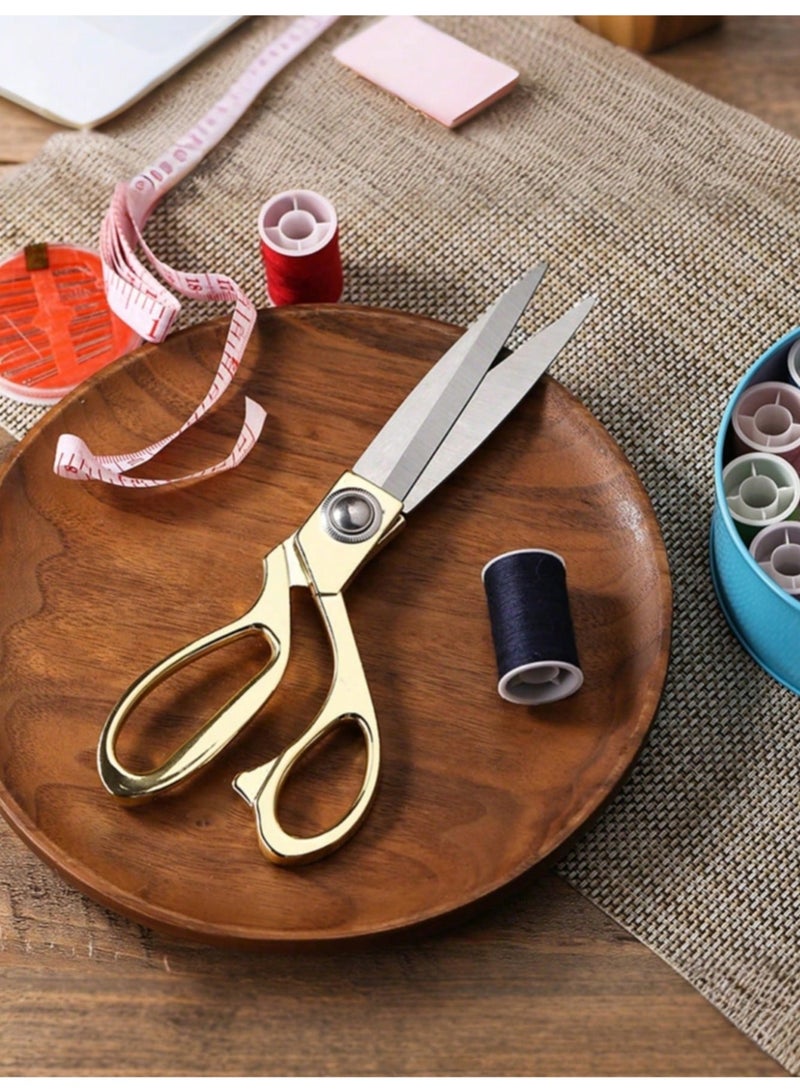 مقص قماش | مقص خياطة | مقص تفصيل | مقص احترافي | مقص فولاذ مقاوم للصدأ | مقص ذهبي | أدوات خياطة | مقص ملابس | مقص ثقيل الاستخدام - Image 1