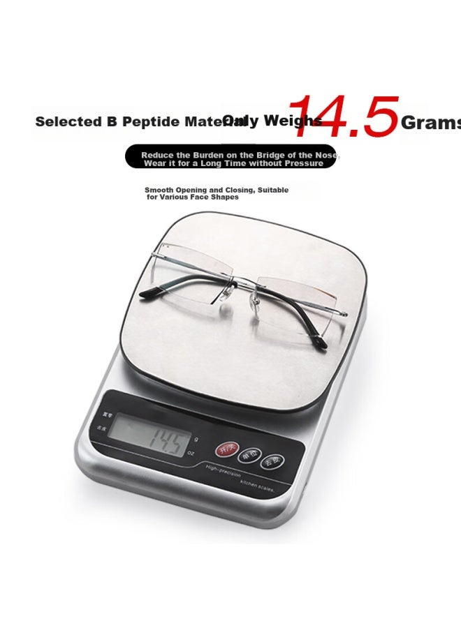 Eyes Mushen Pure Titanium Ultra-light Reading Gl For Men, High-end Frameless High-definition Anti-blue Light Presbyopic Gl For Middle-aged And Elderly, Pure Titanium - Image 4