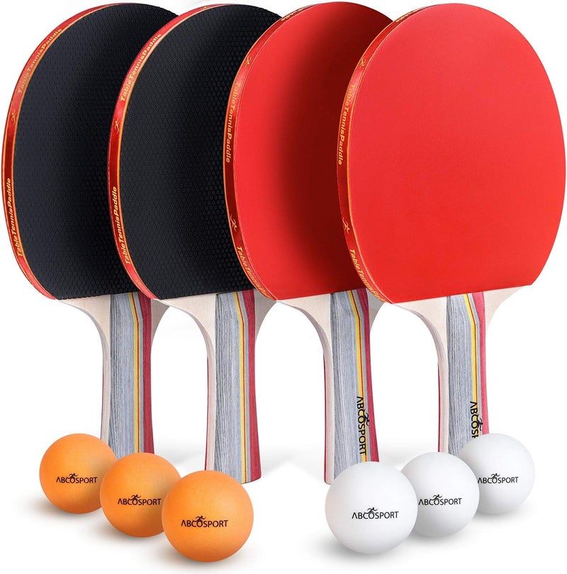 Abco Tech Table Tennis Set - Ping Pong Paddles and Balls for Professional and Recreational Play - Durable Design for Tournaments and Home Games - Portable for Family Fun and Practice - Image 1