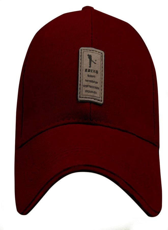 PUTHAK Unisex Cotton Cap (Pack Of 1) (PL-3362_Maroon_Free Size) - Image 3