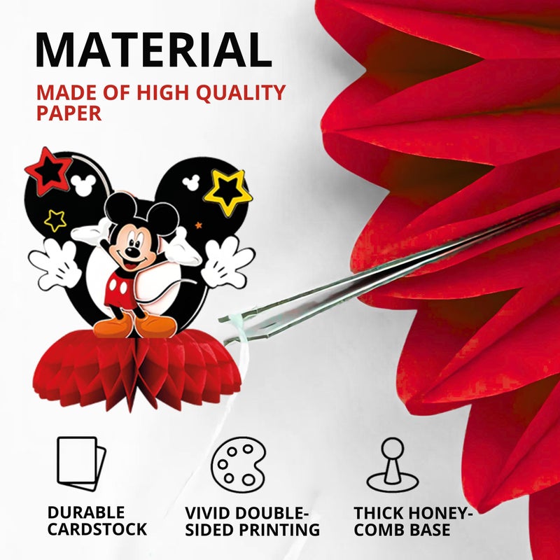 BOGAZNET 12PCS Mickey Mouse Centerpieces â€“ Set of 12 Birthday and Baby Shower Table Decorations Honeycomb Party Decor Cute Centerpiece Set for Kids Celebrations and Themed Events - Image 3