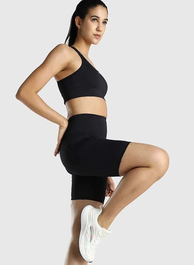 Musclemind Black Women's Cycling Shorts 7 Inch for Women | Best Price UAE
