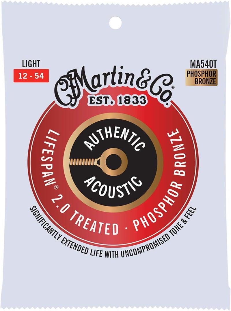 Martin Various fittings Authentic Acoustic Guitar Strings - Lifespan 2.0 Treated Room to room portable - Image 1