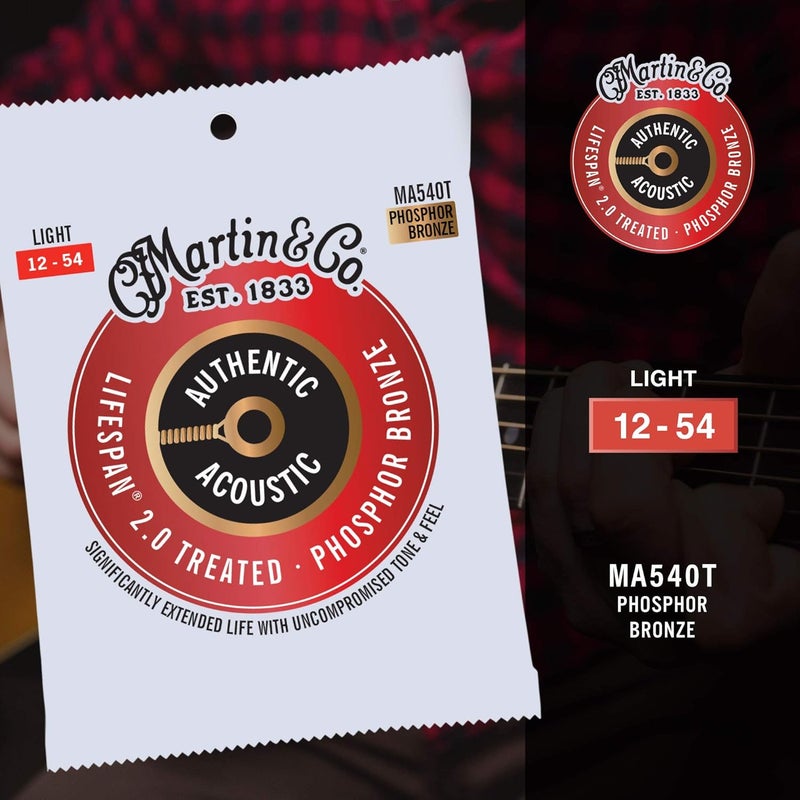 Martin Various fittings Authentic Acoustic Guitar Strings - Lifespan 2.0 Treated Room to room portable - Image 4
