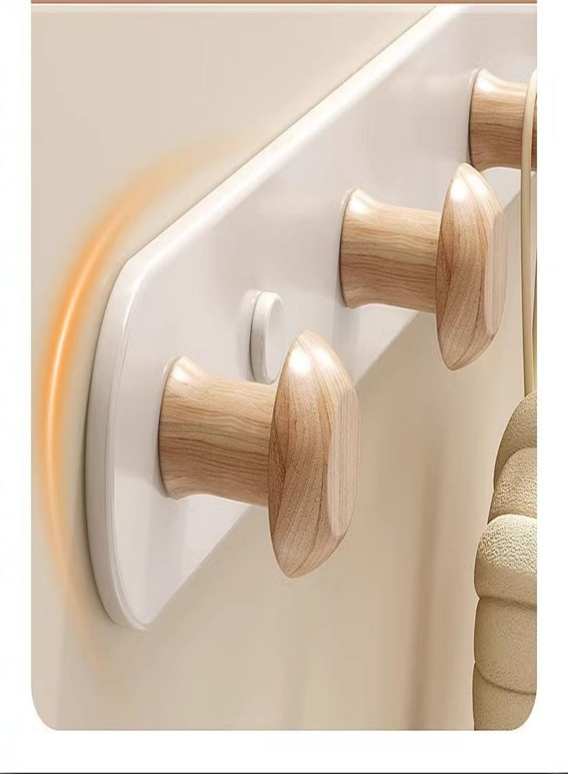 2 Packs Coat Rack Wall Mounted with 6HOOKS ,Over The Door Hook Hanger, Towel Rack Silent Super Load-bearing Over Door Hanger ,White Wall Hooks Adhesive and Screw Inserts For Entrance Ways, Bathrooms, Bedrooms, Kitchens  - Image 5