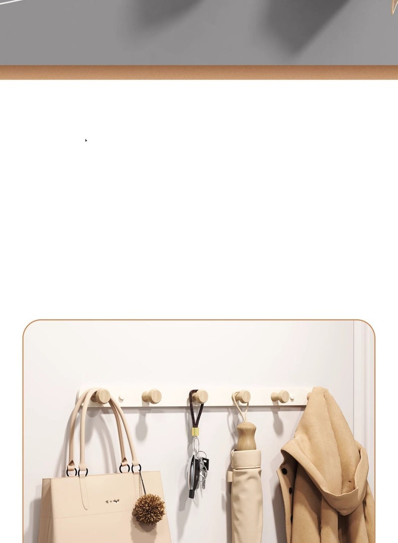 2 Packs Coat Rack Wall Mounted with 6HOOKS ,Over The Door Hook Hanger, Towel Rack Silent Super Load-bearing Over Door Hanger ,White Wall Hooks Adhesive and Screw Inserts For Entrance Ways, Bathrooms, Bedrooms, Kitchens  - Image 3