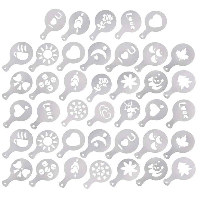CKANDAY 40 Pcs Coffee Decorating Stencils 3 Pack Foam Latte Art Barista Template for Decorating Oatmeal Cupcake Cake Cappuccino Hot Chocolate for Adult Kids Children Christmas Thanksgiving Day