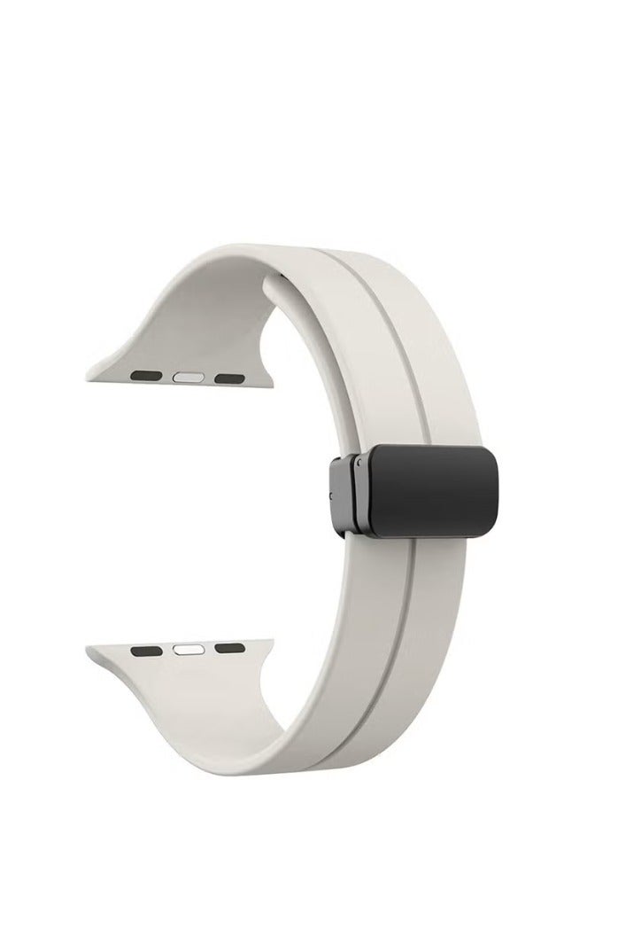 soft silicone sports band with magnetic clasp does not come off easily, easy to wear while exercising. Fits Apple Watch Ultra 2/Ultra 9/8/SE 2nd Gen/7/SE/6/5/4/3/2/1 and is compatible with 42/44/45/49mm case sizes, as well as Series 10 with 46mm case size. - Image 3