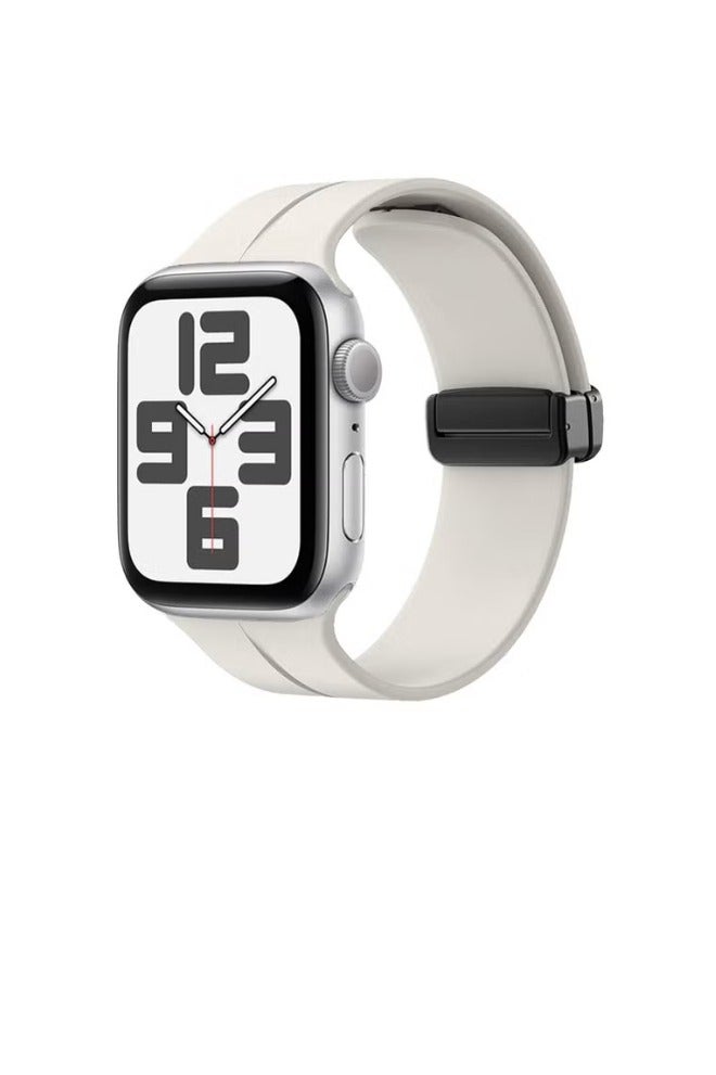 soft silicone sports band with magnetic clasp does not come off easily, easy to wear while exercising. Fits Apple Watch Ultra 2/Ultra 9/8/SE 2nd Gen/7/SE/6/5/4/3/2/1 and is compatible with 42/44/45/49mm case sizes, as well as Series 10 with 46mm case size. - Image 1