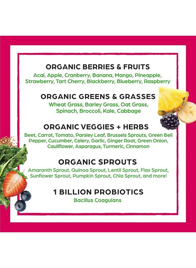 Orgain Organic Green Superfoods Powder Berry Antioxidants 1 Billion Probiotics Vegan Dairy Free Gluten Free Kosher Nongmo 0.62 Pound (Packaging May Vary) - Image 5