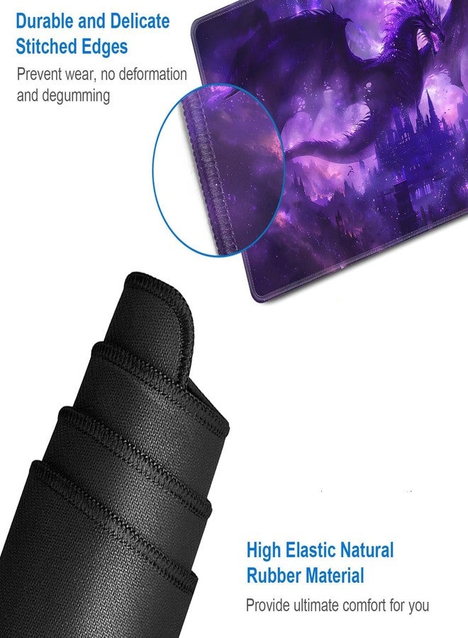 JVGFYNKL for MTG Playmat + Drawstring Travel Pouch + 6 Dice Counter, for Tabletop Trading Card Game Playmats or Mouse Pad, Anti-Slip Rubber 24 x 14 in, Evil Purple Dragon for TCG Playmat (No with Zone) - Image 4