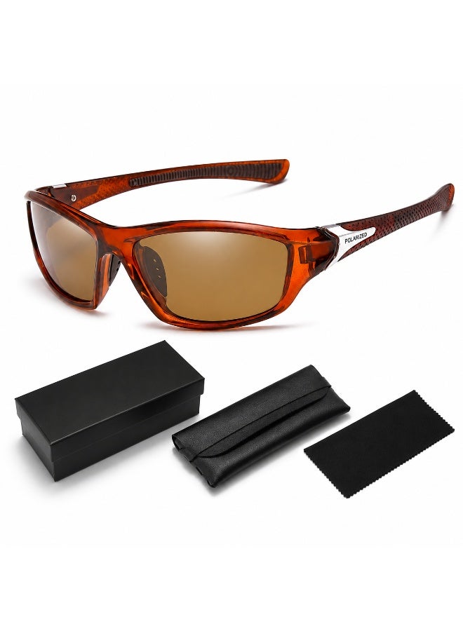 Polarized Sports Sunglasses for Men, UV400 Anti-Glare Eyewear for Fishing, Cycling, Driving, Hiking, Outdoor Activities — Lightweight TR90 Frame - Image 1