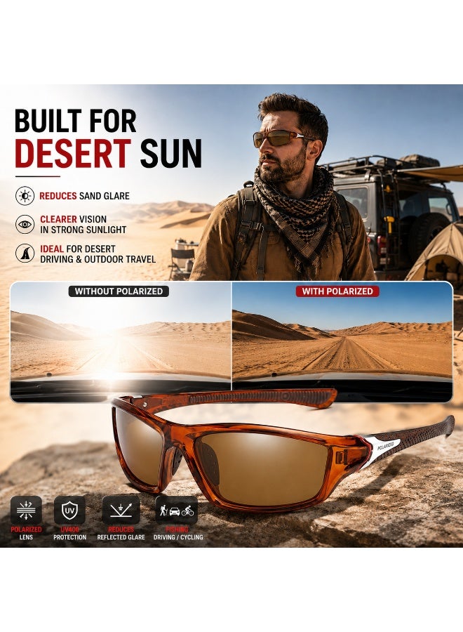 Polarized Sports Sunglasses for Men, UV400 Anti-Glare Eyewear for Fishing, Cycling, Driving, Hiking, Outdoor Activities — Lightweight TR90 Frame - Image 5