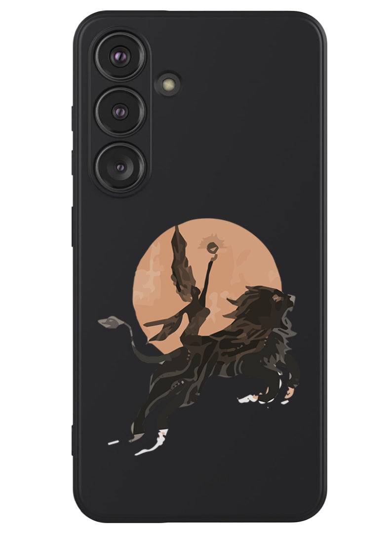 Theodor Protective Slim Fit Case Liquid Silicone Cover with Full Body Protection Anti-Scratch Shockproof Case For Samsung Galaxy S24 (Black) - Leo-01 - Image 1