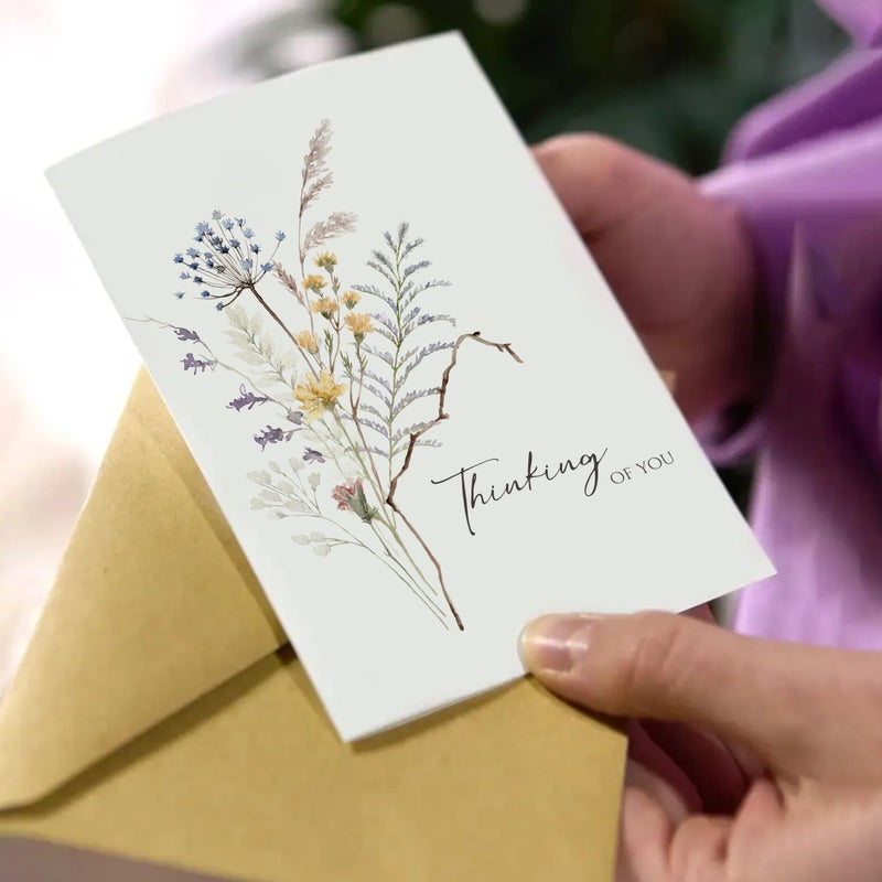 AUDREE 20 Pcs Sympathy Cards with Envelopes and Thoughtful Messages (4"x6") - Wildflowers Watercolor Condolences Cards - Bereavement Cards Set with Envelopes and Matching Stickers - Sympathy Cards Bulk - Image 5