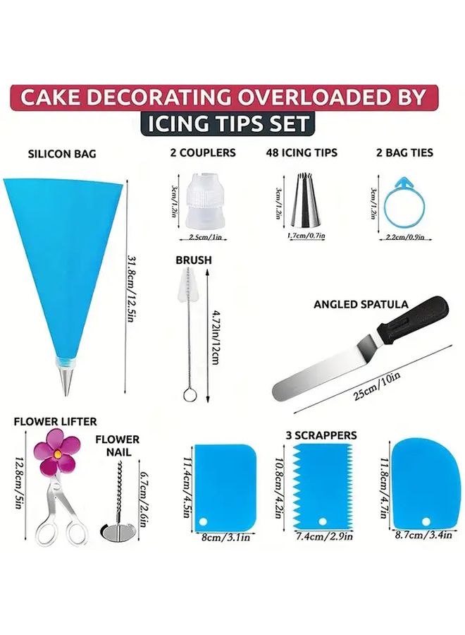 100 Pcs Cake Decorating Baking Tools With Piping Nozzles Spatula Storage Box - Image 3