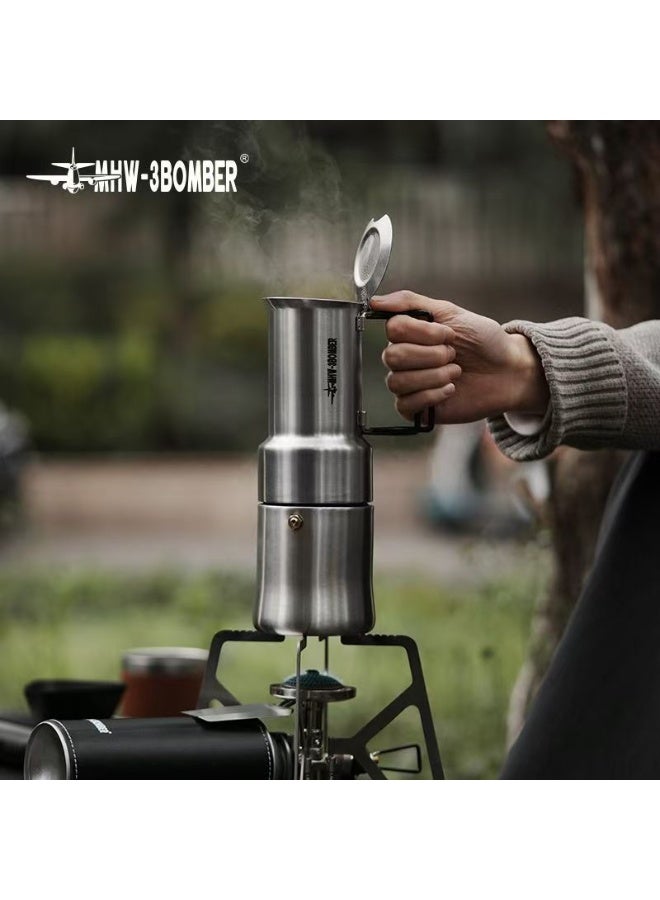 ام اتش دابيلو - ثري بومبار MHW-3BOMBER MET إبريق موكا خارجي – 350 مل، ماكينة قهوة محمولة لإسبريسو والقهوة المفلترة، مثالي للتخييم والسفر والمغامرات الخارجية - Image 1
