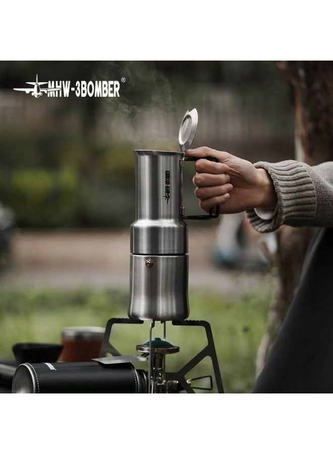 ام اتش دابيلو - ثري بومبار MHW-3BOMBER MET إبريق موكا خارجي – 350 مل، ماكينة قهوة محمولة لإسبريسو والقهوة المفلترة، مثالي للتخييم والسفر والمغامرات الخارجية - Image 2