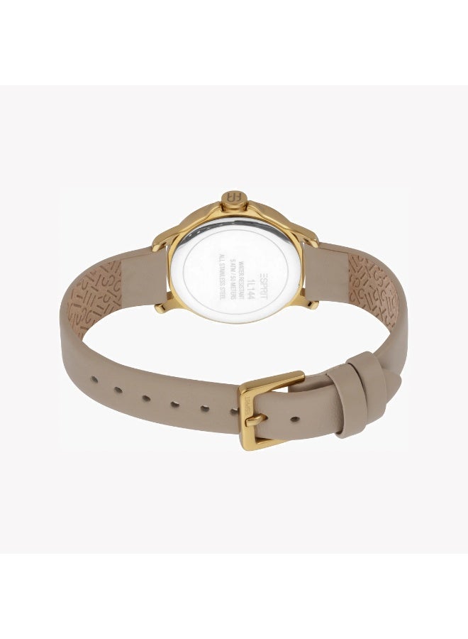 Esprit Women's Brown Leather Watch, Silver Dial | ES1L144L2025 - Image 4