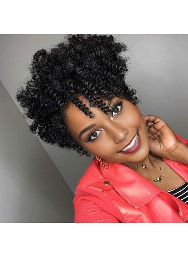 PHOCAS 10'' 5Packs Short Curly Crochet Hair Jump Wand Crochet Braids For Black Women 6MM Natural Black - Image 1