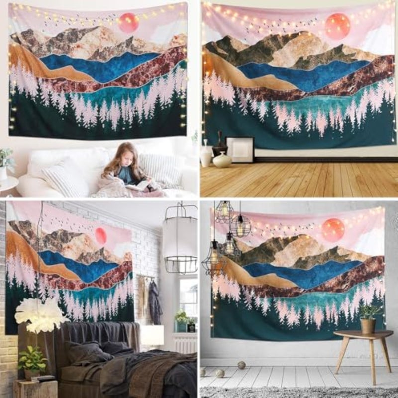 Decorative Wall Tapestry, Winter Tree Wall Tapestry, Decorative Murals Wall Tapestry, Christmas Decoration for Bedroom, Living Room 150 x 130 cm - Image 3