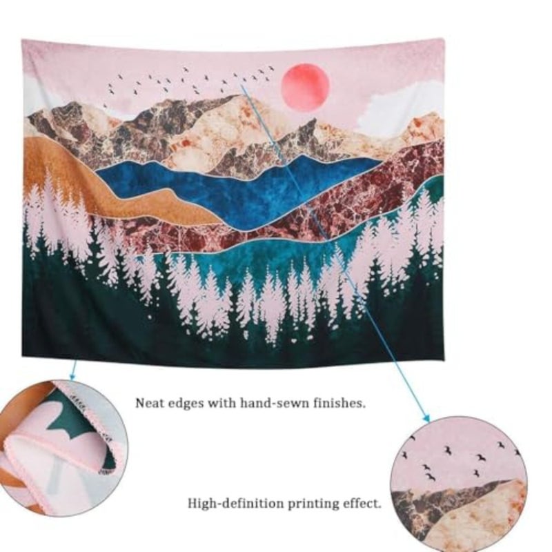 Decorative Wall Tapestry, Winter Tree Wall Tapestry, Decorative Murals Wall Tapestry, Christmas Decoration for Bedroom, Living Room 150 x 130 cm - Image 2