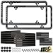 GNSZSN American Flag License Plate Frames 2 Pack Black Stainless Steel Patriotic USA Car Tag Frame with UVPrinted Flag 3D Metal Decals - Image 2