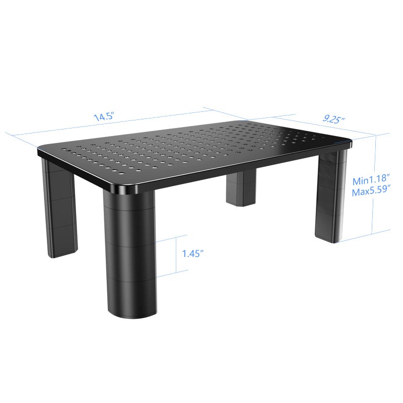 Pholiten 2 Pack Monitor Stand Riser, 3 Height Adjustable Monitor Stand for Computer, Laptop, Printer, Notebook, iMac, Premium Metal Monitor Risers for 2 Monitors - Image 2