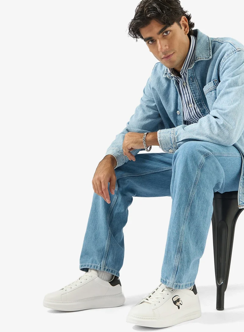 Karl Lagerfeld Karl Low Top Leather Lace Up Sneakers