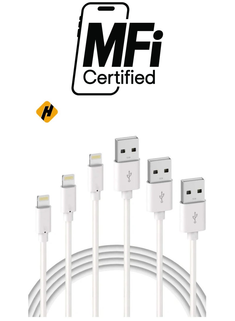 HuHa iPhone Charger Cable - Apple MFi Certified 3Pack 1M iPhone Charging Cable for iPhone SE 2020 11 Xs Max XR X 8 Plus 7 Plus 6 Plus 5s SE iPad Pro and More  - Image 1