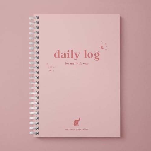 Bubbarino: Baby Daily Log Book, Track and Monitor Newborn Nursing, Sleep, Diaper and Milestones. Gift for New Parents, Grandparents, Babyshower, Nanny or Daycare - Hardcover Spiral Leather A5 (Pink) - Image 1